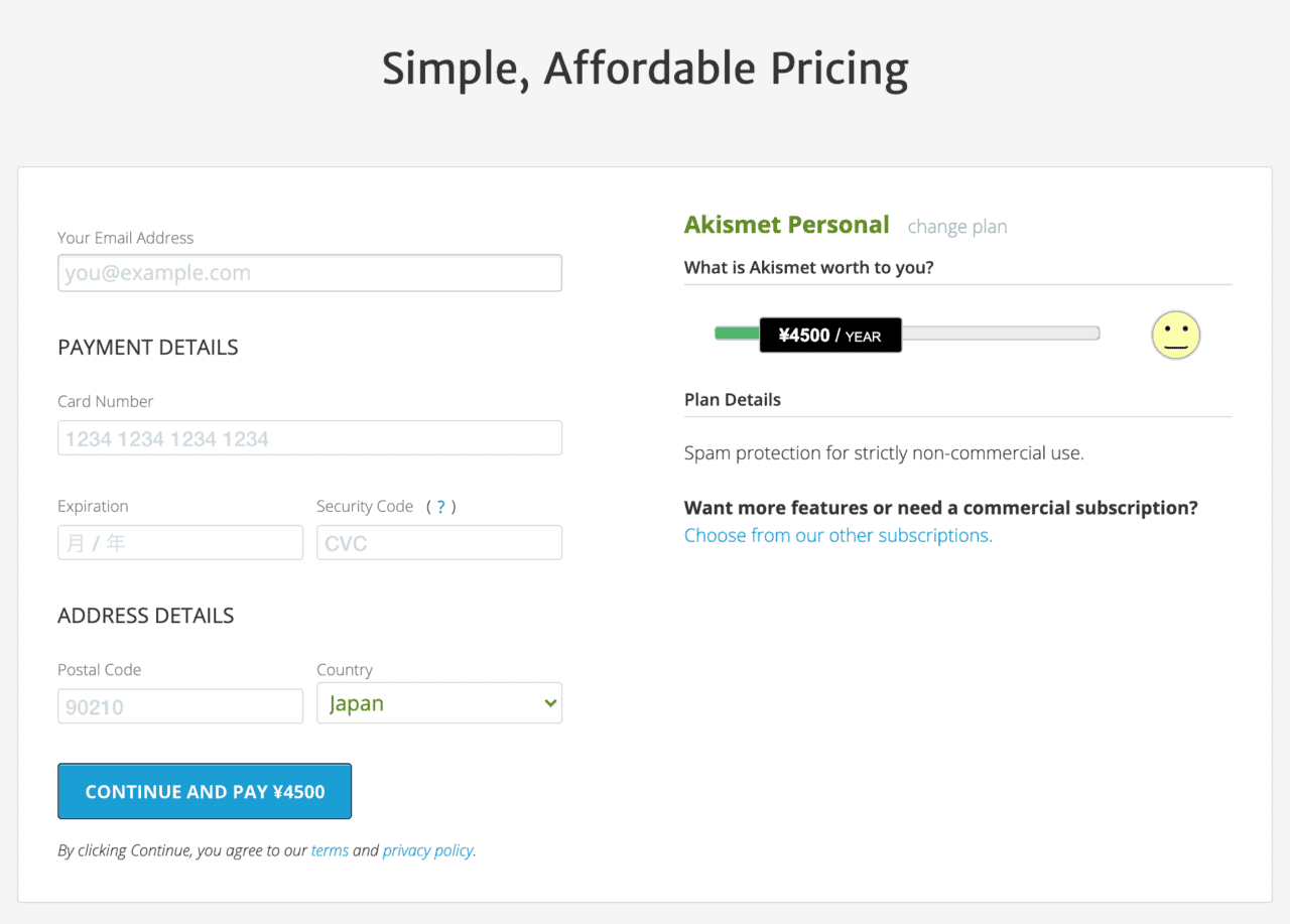 akismet-Simple, Affordable Pricing