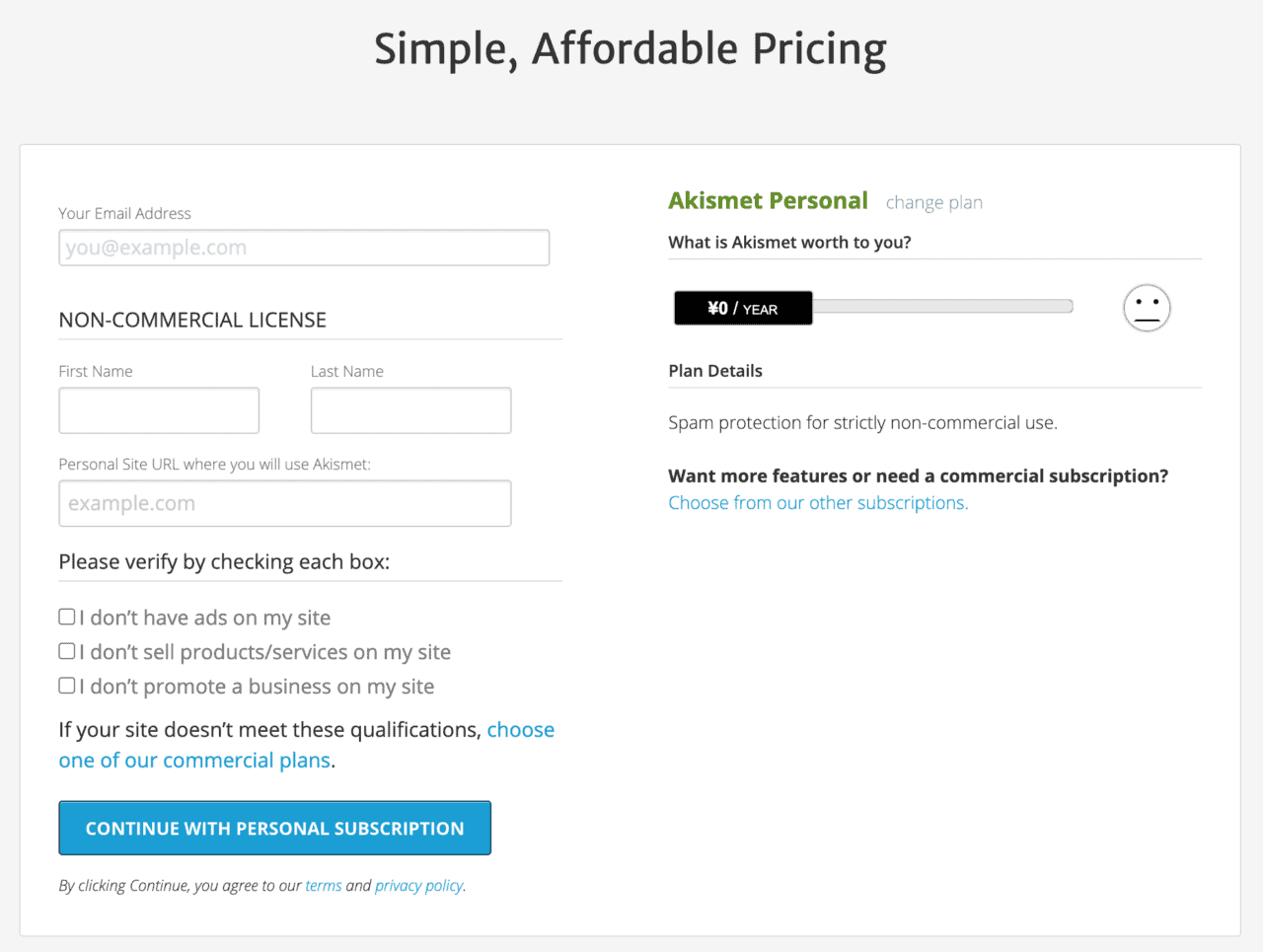 akismet-Simple, Affordable Pricing-after
